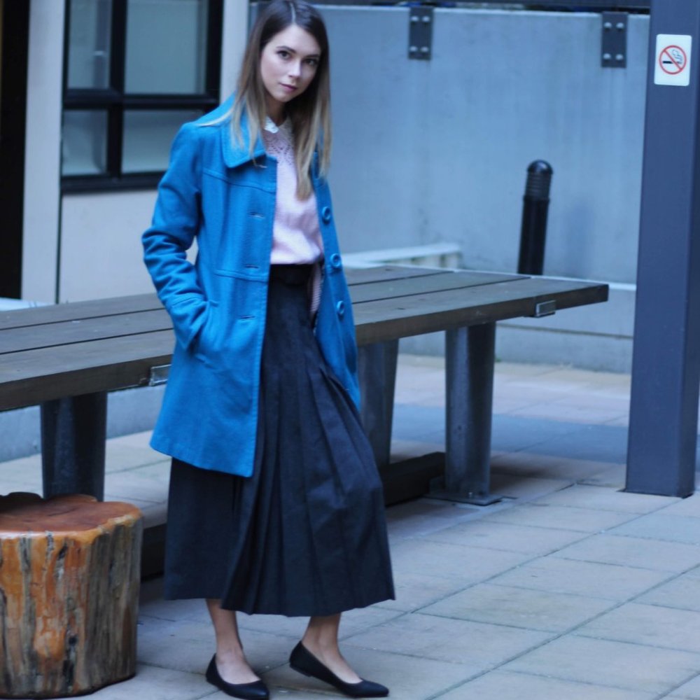 Bright Blue Tulle Winter coat